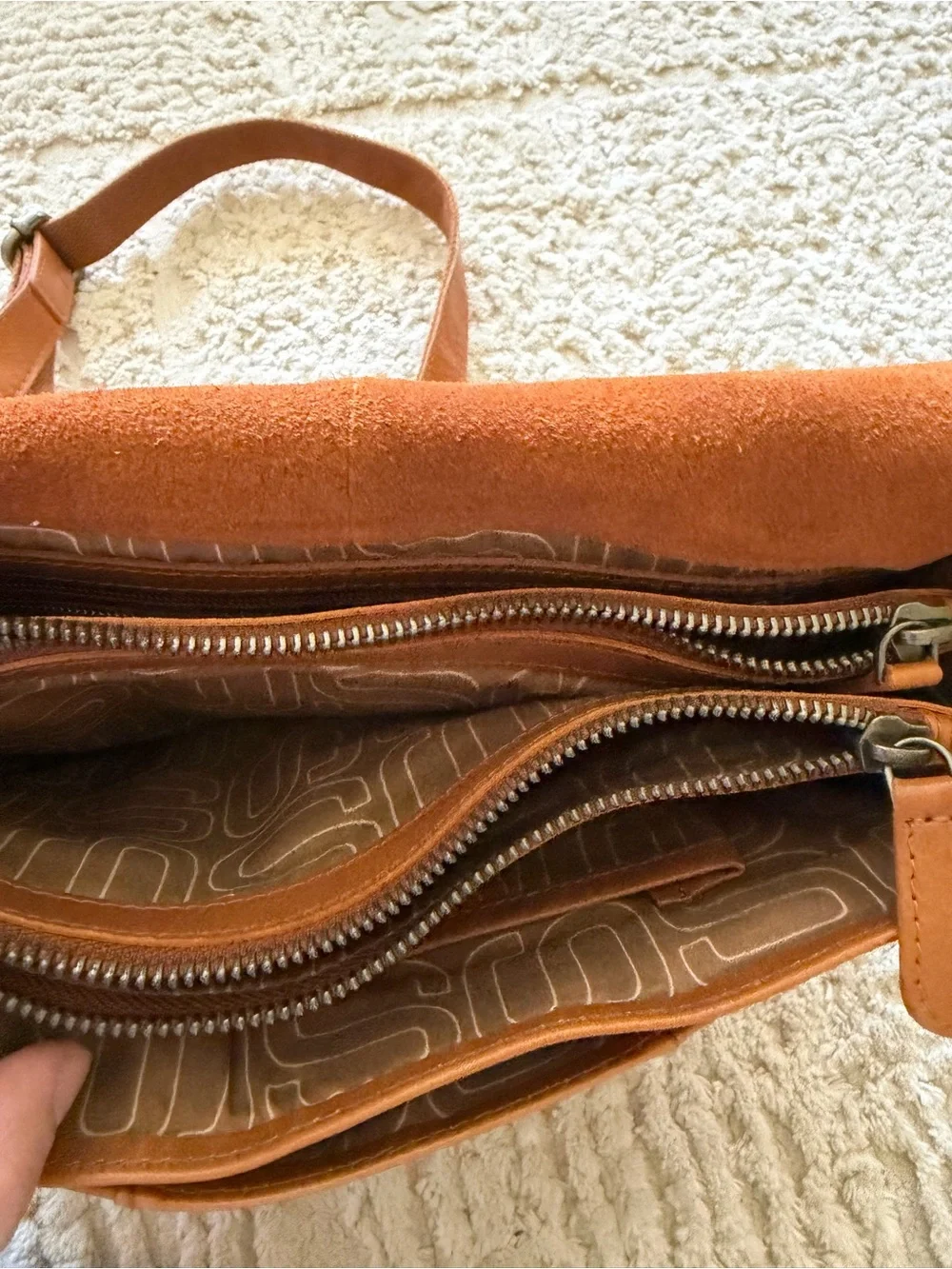 Spikes & Sparrow brown leather messenger bag